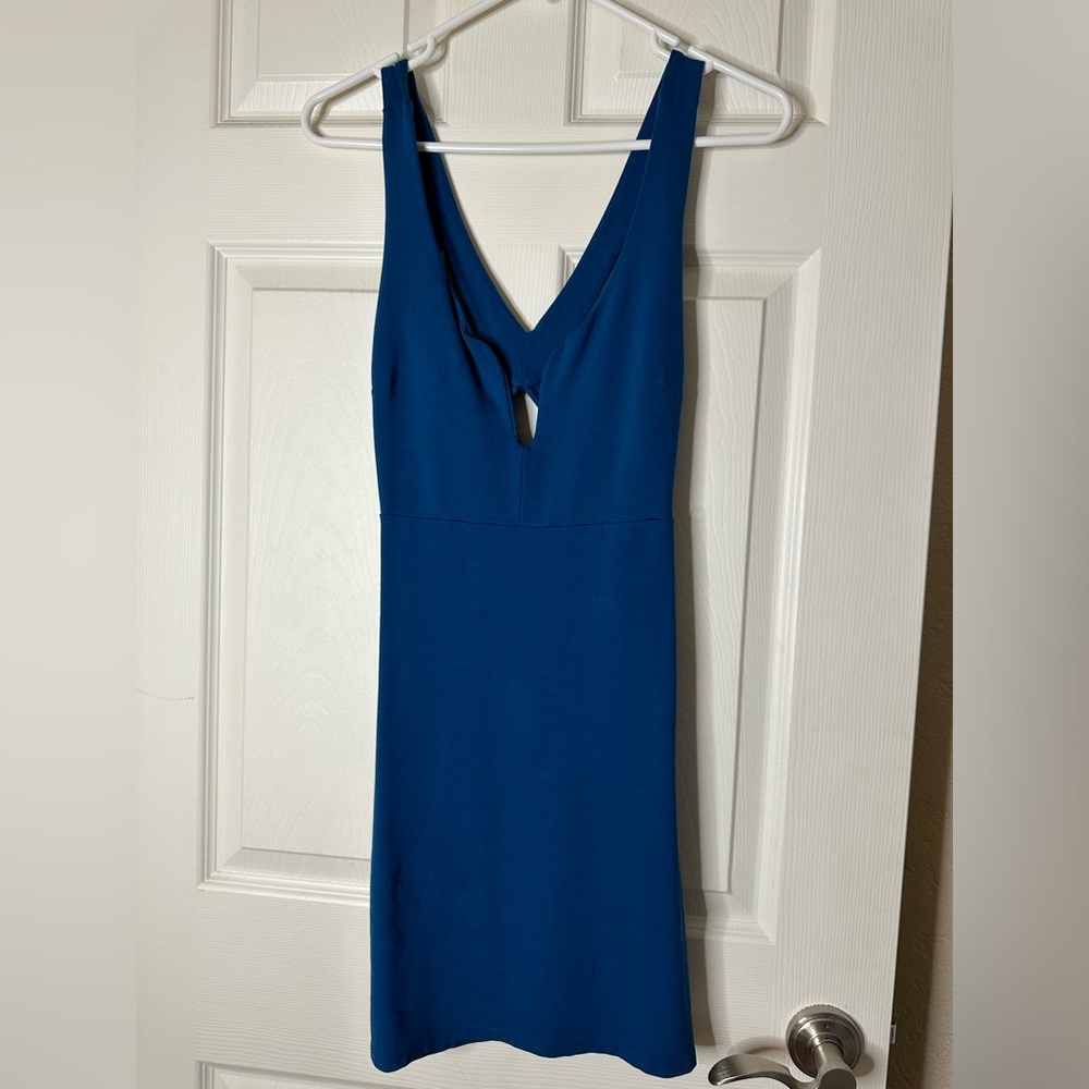 Royal Blue Solemio Bodycon Dress with Keyhole Cutout